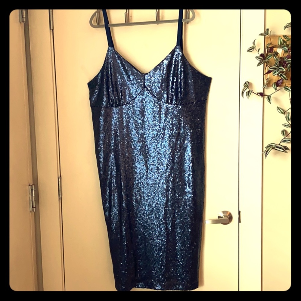 Eloquii S22 Blue Sequin Dress